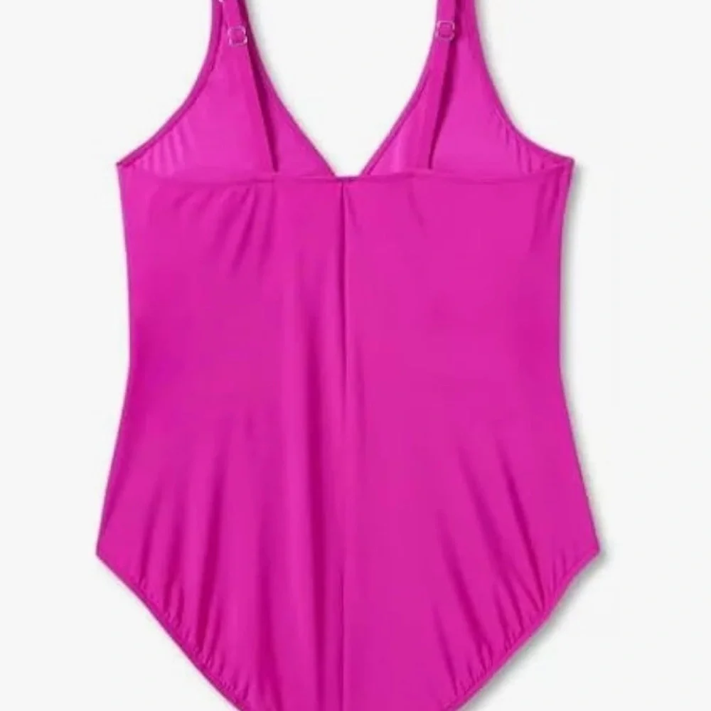 Aqua Green Women's UPF 50 Waist Detail Over The Shoulder One Piece Swimsuit - Picture 2 of 5